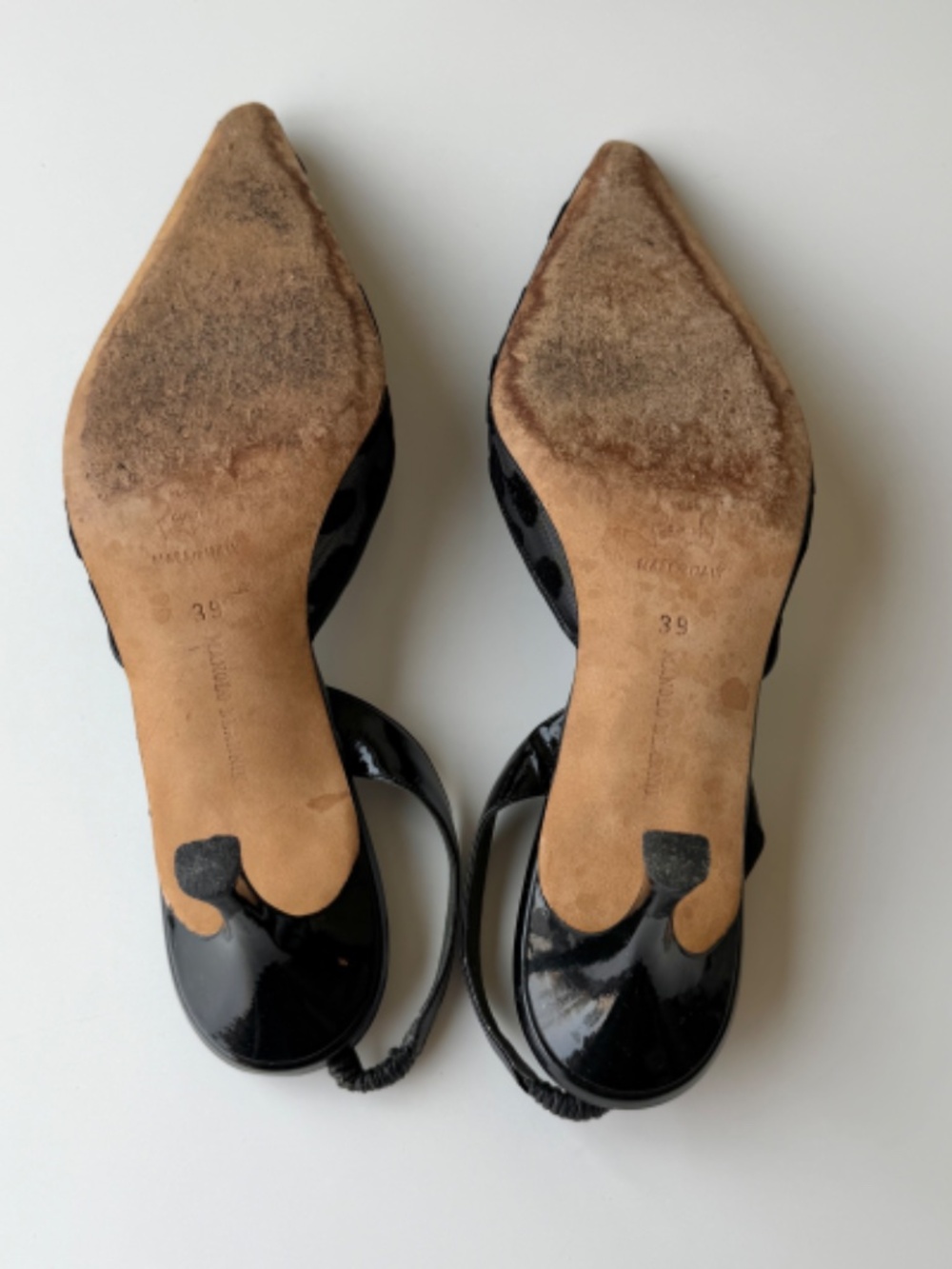 Vintage Manolo Blahnik black leopard mesh slingback, IT 39, approx. US 8.5–9 - Picture 12 of 12